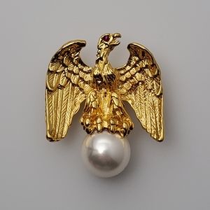 Ann Hand Ruby Eye Liberty Eagle Brooch